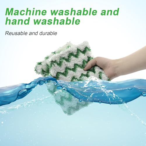 3 Pack Steam Pocket Mop Replacement Pads for Shark S3500 Series S3501 S3601 S3550 S3901 SE450 S2901 S2902 S3801,Reusable Steam Mop Pad with Deep Cleaning Scrub Strip,Microfiber Steam Mop Refills,Green - color: Green