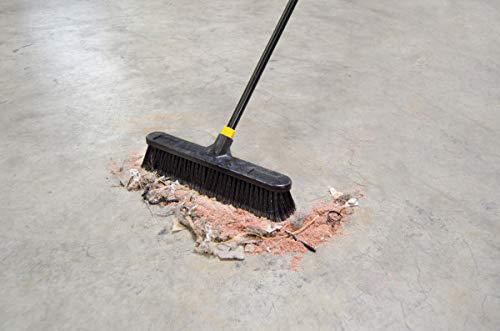 Quickie Bulldozer 18-Inch Smooth Surface Push Broom, Heavy Duty Broom, Cleaning Sweeping Indoor and Outdoor Use - size: 18 Inch, style: Smooth Surface