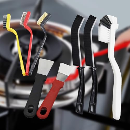 Crevice Cleaning Brush Set 8 Pack Narrow Detail Tools for Window Tracks Corners Edges and Household Cleaning
