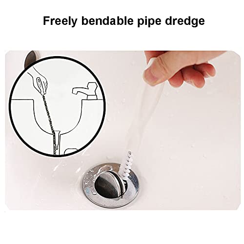 SagaSave 2 Pcs Sewer Drain Brush Bendable Long Pipe Cleaners Flexible Cleaning Tool Reusable Spiral Cleaning Brush for Tube, Kitchen, Pipes, Dishwasher, Drains (45cm)