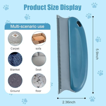 Pet Hair Remover Lint Removal Tool Loose Fur Scraper Brush for Sofa Carpet Rug Couch Fabric Furniture Clothing(Dark Blue) - color: Dark Blue