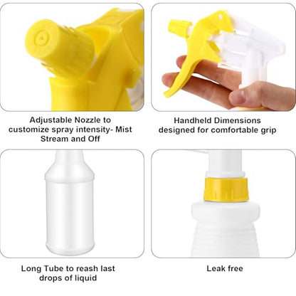 Gerrii 12 Pcs Plastic Spray Bottles with Adjustable Nozzle and Label for Cleaning 24 oz Anti Leak HDPE Spraying Bottles Empty Water Squirt Bottle(Multicolor) - color: Multicolor