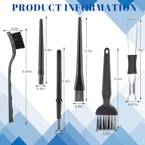 SIMPOR 6 PCS Nylon Keyboard Cleaning Brush Kit, Anti Static Brushes with Keycap Puller, Electronic Cleaning Brushes for Laptop Computer Dust Removal