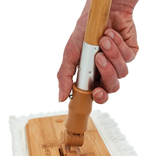 Harper Live.Love.Clean. Bamboo 2-in-1 Smooth Surface Wet/Dry Dust Mop with (2) Washable Pads for Cleaning Dust, Pet Hair & Fine Dry Dirt - style: Bamboo Wet/Dry Dust Mop