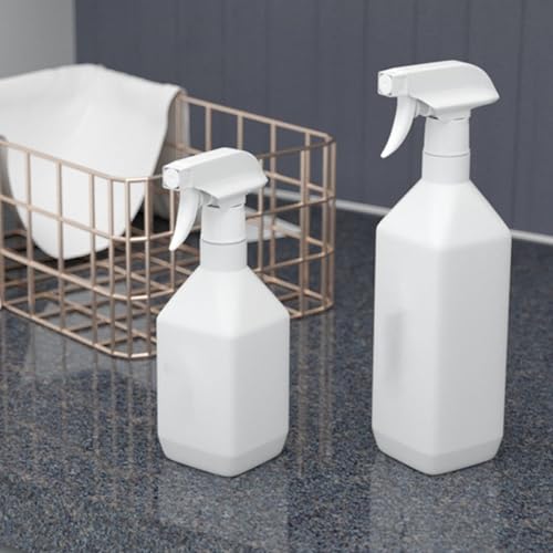 2pcs 500ml Refillable Spray Bottles Press Trigger, Plastic Square Shoulder Mist Sprayers for Household Cleaning, Plant Watering, Beauty and Hair Dressing Use