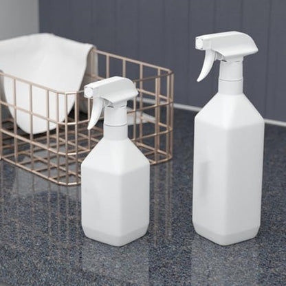 2pcs 500ml Refillable Spray Bottles Press Trigger, Plastic Square Shoulder Mist Sprayers for Household Cleaning, Plant Watering, Beauty and Hair Dressing Use
