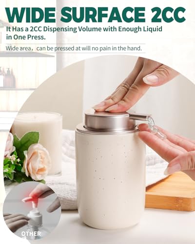 BosilunLife Lotion Pump Dispenser - Aprcot Soap Dispenser Bathroom Ceramic Dish Liquid Soap Dispenser for Kitchen, Bathroom Countertop Soap Dispensers (Apricot, Liquid Pump) - color: Apricot-liquid Pumpt