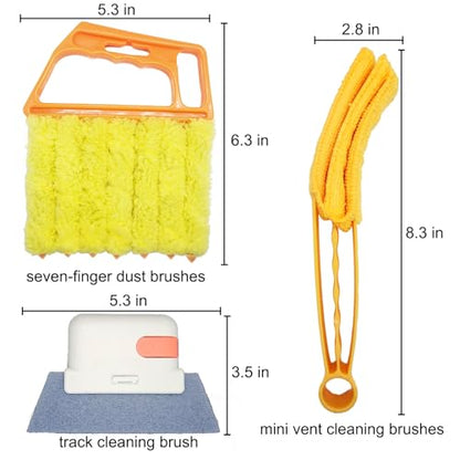 5Pcs Window Blind Cleaning Set, Washable dust Removal Cleaning Tools, air Vent Cleaning Brush, Track Cleaning Brush, dust Removal Cleaning Tools for Blinds, air conditioners, Track, and Fans