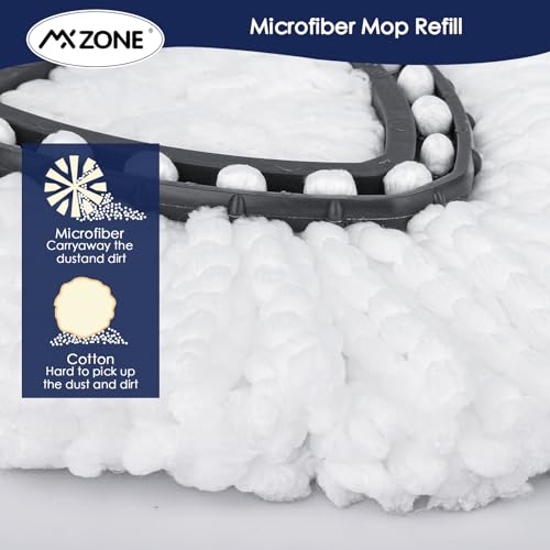 Spin Replacement Heads Microfiber Refill Compatible with O Ceda Easywring, White, 3 Packs - size: 3 Count (Pack of 1)