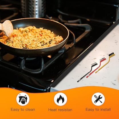 Stainless Steel Stove Gap Covers Set with Magnetic Stove Shelf,Brushes | 2-in-1 kitchen solution with adjustable gap covers and magnetic stove shelf,Brushes for organization & cleaner cooking space - color: Black