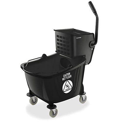 Dryser Commercial Side Press Wringer Combo Mop Bucket, 33 Quart, Black - color: Black
