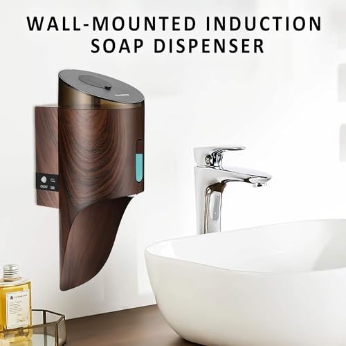 Wall Mounted Automatic Soap DispenserTouchless and Smart Electric Dispenser for Wall,Suitable for Public Places, Hotels and airports - color: Black