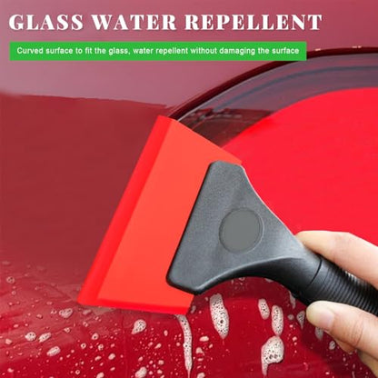 Yourkar 2 PCS Window Tint Kit Tools, Professional Vinyl Wrap Kit with Plastic Squeegee & Felt Squeegee, Universal Privacy Film Installation Tint Tools for Vehicle Glass Home (Red) - color: Red