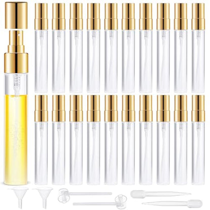 Mini Glass Spray Bottle 20pcs 5ml Clear Spray Bottle Empty, Fine Mist Refillable Mini Perfume Spray Bottle, Perfume Atomizer, Travel Spray Bottle For Hair, Small Empty Sample Containers Portable - style: Spray Bottle5ml-20P