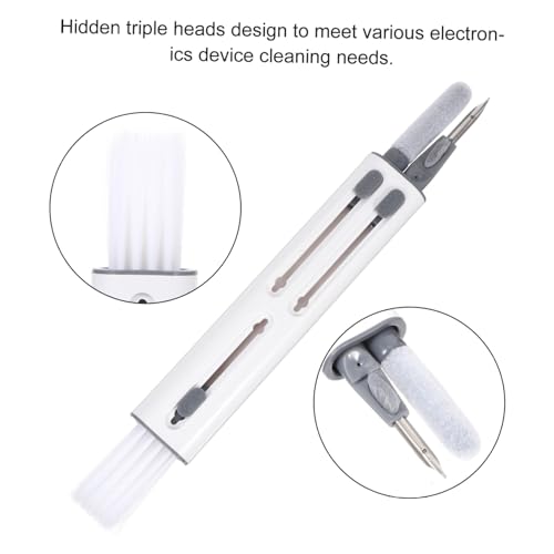 Housoutil Headphone Cleaning Brush Kit 5 in 1 Electronics Set Hidden Triple Heads Design for Keycap Puller Earphones