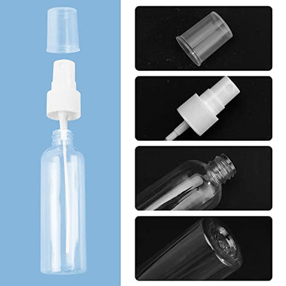 36 Pack Plastic Small Spray Bottles 4 oz/120 ml, Fine Mist Clear Empty Plastic Small Travel Spray Bottle, with 10 Funnels and 10 Labels - color: Clear