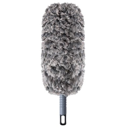 Lint Free 16.8'' Hand Duster,Microfiber Duster with Reusable and Washable Dusting Head for Household Cleaning,Furniture,Car (Black&Grey)
