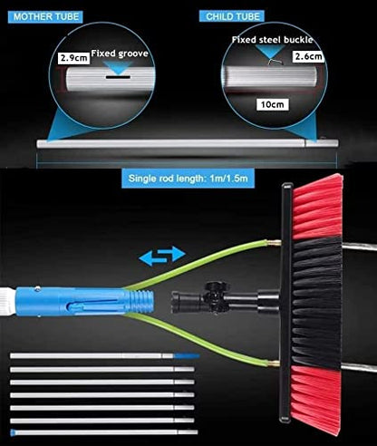 Cleaning Photovoltaic and Solar Panels,Window Clean, Glass Wall Cleaning, 5-12m Washing Set Equipment Extension Pole Cleaning for Trucks Windows 12m Rod 30cm Brush Head - color: 30cm Brush Head, size: 12m pole