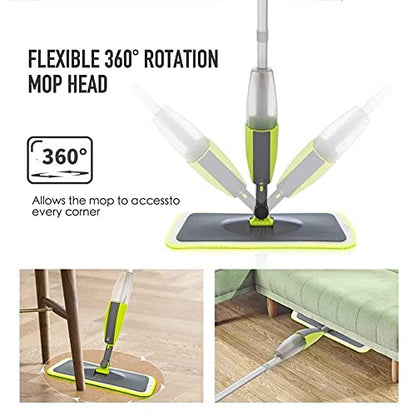 VYAPTI Spray Mop for Floor Cleaning, Stainless-Steel Microfiber Floor Cleaning Spray Mop with Removable Washable Cleaning Pad and Integrated Water Spray Mechanism (Multi-Color)
