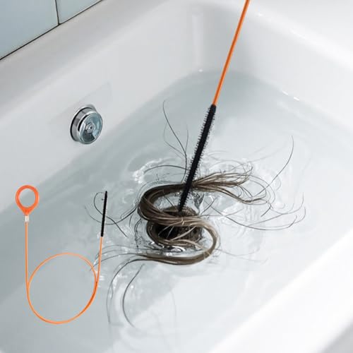 1/3pcs Extra Long Stainless Steel Drain Pipe Unclogging Hook,Nylon Coated-Suitable for Bathroom Sink, Bathtub/Shower Drain Pipes/Plumbing Accessory|Durable Nylon Material, Drain Cleaning Too (1pcs) - size: 1pcs