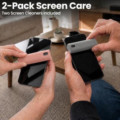 EVEO Car Screen Cleaner Spray and Wipe -2-in-1 iPhone Cleaner, iPad Screen Cleaner & Phone Screen Cleaner - Touchscreen Mist Cleaner for Laptop, Computer, MacBook and More - 2 Pack (Grey & Rose Gold) - color: Grey & Rose Gold