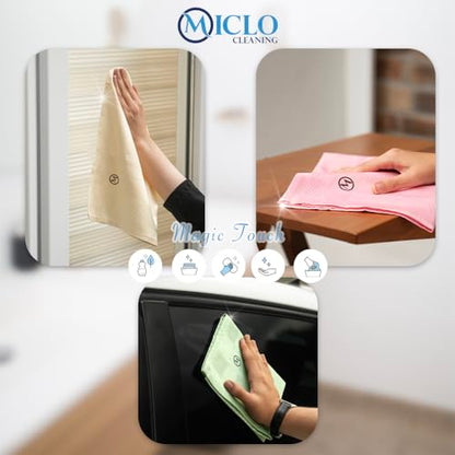 Microfibre Premium Cleaning Cloth Set of 3 - Magic Cloth | All Purpose, Absorbent Washcloth | Microfiber for Window, Kitchen, Bathroom | Lint-Free, Scratch-Free Glass CLoth | 16'' x 24'' | Soft Series