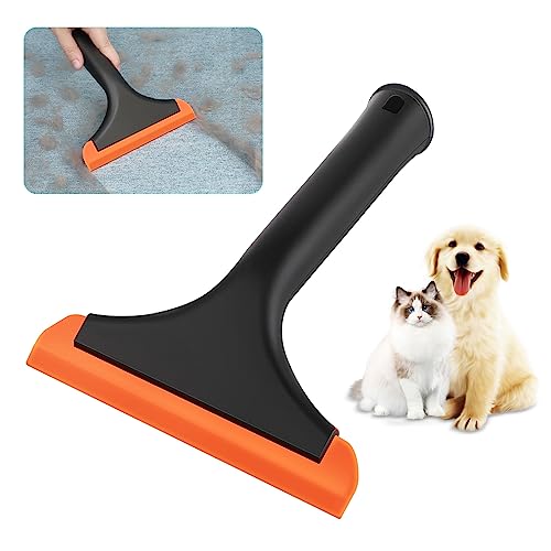 Silicone Pet Hair Removal,Pet Hair rubber Carpet Rake Cat Dog Hair Remover with 8in Long Handle Pet Hair Remover for Furniture Couch Carpet