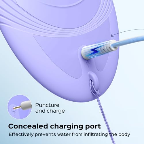 COSLUS FBS01 Facial Cleansing Brush Face Scrubber, Compact for Travel | Rechargeable, Gentle Silicone, 5 Cleansing Modes, Deep Cleaning for Men & Women, Removing Blackhead Exfoliating,Purple - color: Purple