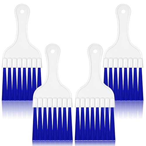 4 Packs Air Conditioner Condenser Cleaning Brush Refrigerator Coil Brush HVAC Coil Cleaner Brush Small Plastic Whisk Brush (Blue) - color: Blue