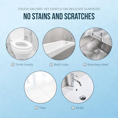 Powerstone Pumice Stone Toilet Bowl Cleaner with Handle (6-Pack) – Heavy-Duty Hard Water Stain Remover for Toilets, Grills, Tiles, and Pools – Non-Scratch Scouring Stick for Deep Cleaning - size: 1 Count (Pack of 6)