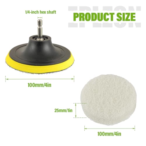 4 Inch Drill Brush Scrub Pads Cleaning Kit, 5X Faster Cleaning, Reusable Double Sided Scrub Pad for Bathroom Shower Tub Tile Grout Kitchen Toilet Hard Surfaces, 9 Pack(White) - color: White