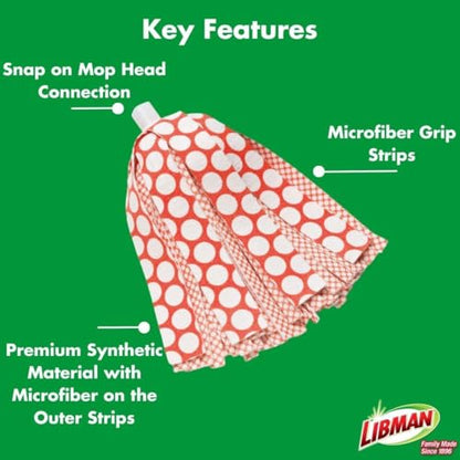 Libman Wonder Mop Head Replacement | Absorbent Microfiber | Self Wringing | Best Refill | Machine Washable | Multi-Surface Floor Mop | 3 Replacement Pads - style: Mop Head Replacement