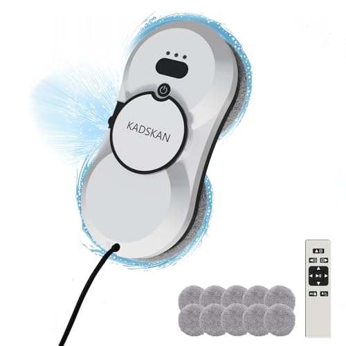 Window Cleaning Robot, Automatic Window Cleaner with Water Spray for Windows/Tiles/Class Door, Inside/Outside, 5600Pa Suction Power, 3.0 Path Planning, Remote Control
