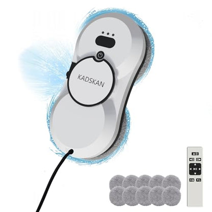 Window Cleaning Robot, Automatic Window Cleaner with Water Spray for Windows/Tiles/Class Door, Inside/Outside, 5600Pa Suction Power, 3.0 Path Planning, Remote Control