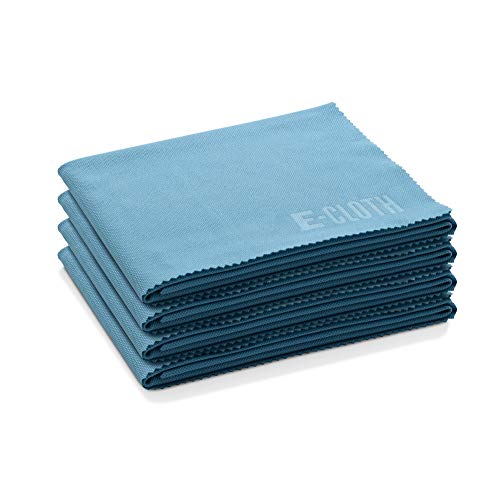 E-Cloth Glass & Polishing Cloths, Premium Microfiber Glass Cleaner, Great for Windows, Glass and Mirrors, Washable and Reusable, 100 Wash Guarantee, Alaskan Blue, 4 Pack - color: Alaskan Blue - 4 Pack, size: Retail Packaging