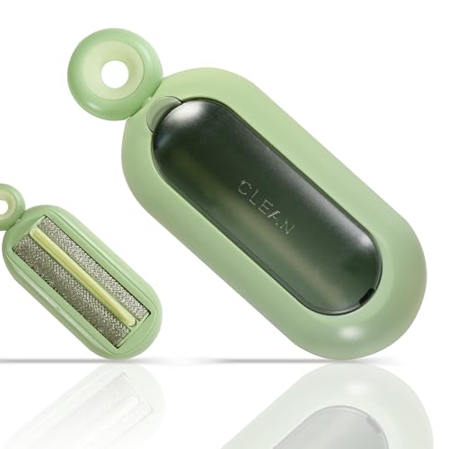 Lint Roller Resuable for Clothes, Magic Self- Cleaning Pet Hair Remover for Cats Dogs Fur, Portable Washable Pet Hair Removal Tool Brush for Curtain, Carpet, Bedding, Sofa, Couch, Green - color: Green