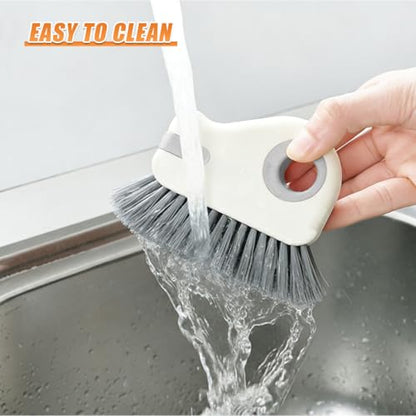 YoRise 2 in 1 Car Groove Cleaning Brush, Multifunctional Hard Bristle Car Window Track Cleaner Tool with Hidden Scraper, Universal Auto Door Crevice Cleaning Accessories for Window Sill(Gray-1PCS) - size: Gray-1PCS