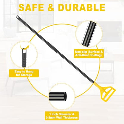 KeFanta 60 Inch Mop Handle Commercial Heavy Duty,Industrial Mop Stick Replacement Quick Change,Wet Mops Head Replacement Holder for Floor Cleaning(Yellow)