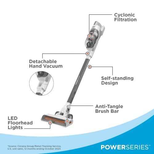 BLACK+DECKER POWERSERIES+ 20V MAX Cordless Stick Vacuum Cleaner with LED Floor Lights, Bagless, Lightweight, Cordless Vacuum Cleaners for Home, Up to 44 Minutes, Powerful Suction, Gray (BHFEA520J) - style: 20V Vacuum