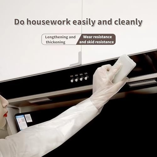 20 PCS Large ，Extra Long Disposable Cleaning Gloves, 23.6 inch Waterproof Long Sleeved Gloves, Suitable For Household Cooking, Dishwashing, Hair Dyeing, Etc