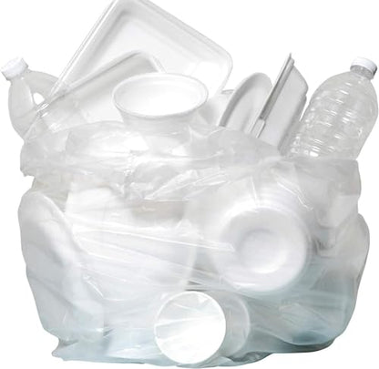 Aluf Plastics High Density Trash Bags, 16 Gallon, 1000 Count, 8 Micron (eq), 24" x 33", Clear, for Bathroom, Office, Industrial, Commercial, Janitorial, Municipal, Recycling - color: Clear, style: 12-16 Gal, 8 Micron Equiv, 1000 Count