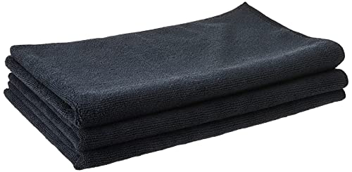 Chemical Guys MIC36103 Workhorse XL Black Professional Grade Microfiber Towel, Rubber/Plastic/Vinyl (Safe for Car Wash, Home Cleaning & Pet Drying Cloths) 24" x 16", Pack of 3 - color: Black, size: 24" x 16"