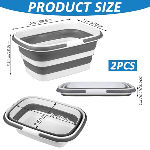2 Pack Ice Buckets for Parties, Foldable Beverage Tub, Collapsible Ice Bucket for Wine/Beer/Champagne, Large Beer Ice Buckets Drink Cooler, Space Saving Ice Storage Tub Ice Cube Bin (8.5L*2) - color: Streak