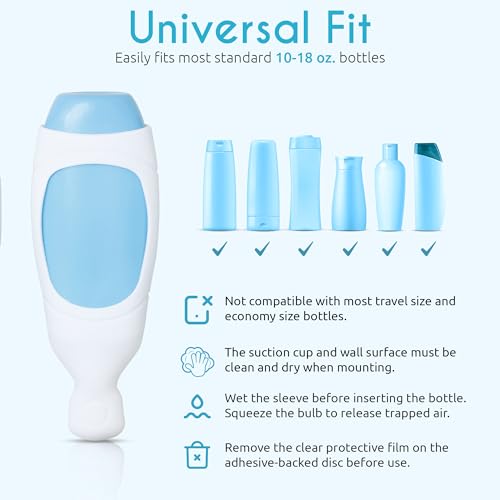 Squeezi 2 Unit Pack (Light Gray) Wall Mounted Shower Dispenser and Organizer for Shampoo and Soap Bottles, Silicone Chamber - color: Light Gray