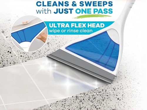 Airflow Technology Broom with Telescopic Handle, Lightweight Multi-Surface Floor Sweeper for Home & Hard Floors