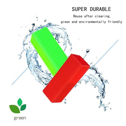 2pcs Pet Dog Cat Hair Remover, Pet Hair Removal Tool, Hollow Cleaner Brush for car，Interior, Furniture, Sofa (red and green) - color: redgreen
