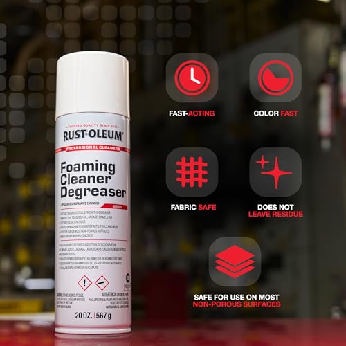Rust-Oleum Professional Cleaners Foaming Cleaner Degreaser | 20oz Aerosol Can | Professional Strength | 6 Pack - size: 20 Ounce (Pack of 6)
