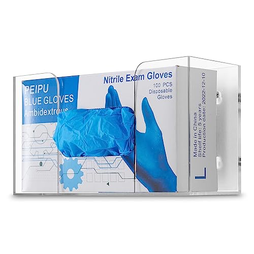 Stock Your Home Acrylic Single Gloves Dispenser, Tissue Box Shelf, Glove Holder Wall Mount, for Kitchen, Cleaning Closet, Lab, Exam, Office - size: 1 Count, style: Single Stack