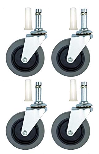 3" Mop Bucket Casters Set of 4, Includes 5/8" OD Plastic Sockets, Replacement for Rubbermaid Part 7380-L1 - size: 3"