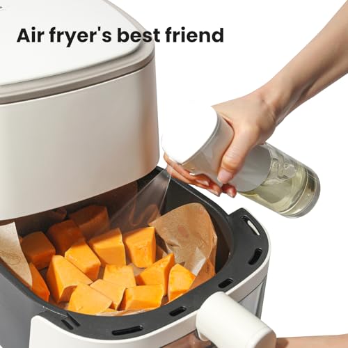 Mistifi Glass Oil Sprayer/Mister, 5.1 fl oz (150ml) Spray Bottle | Even Fan Spray, 1g Control, Anti-Drip, Refillable, for Air Fryer, Salad, BBQ, Oil, Olive Oil & Vinegar - color: White